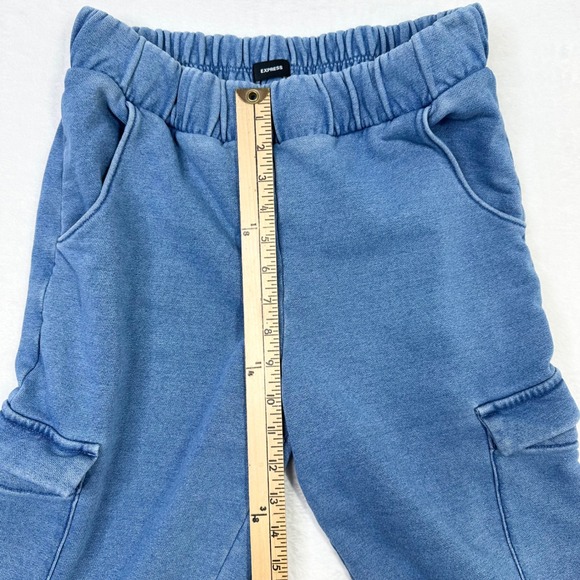 Express Blue Cargo Joggers Pants Womens Small Elastic Waist Casual Comfy Sweats - Picture 7 of 11